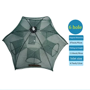

2018 Newly Portable Fishing Net Nylon Automatic Foldable Catch Fish Baits Trap For Fishes Shrimp Minnows Crab Cast Mesh