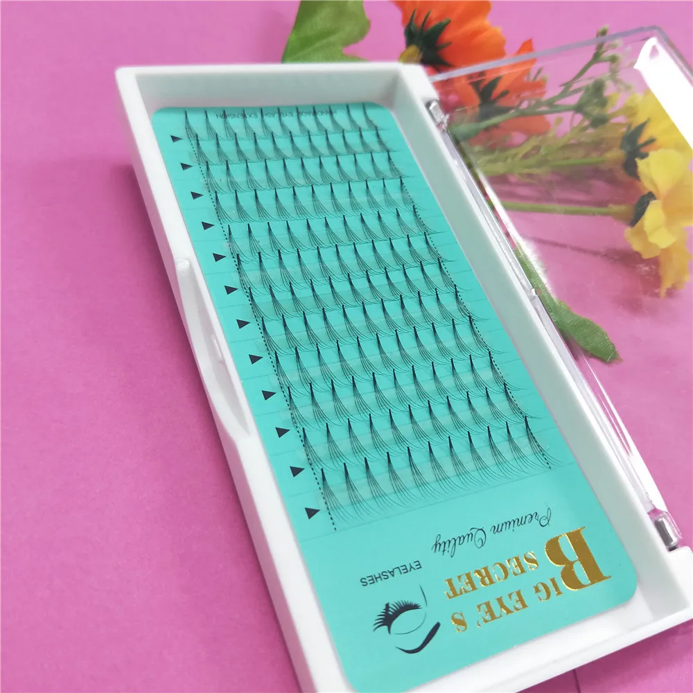 Top Russian 10 Trays/lot clouds hair 5D mink lashes soft hair Individual false eyelash extension Thick Fake Eye lash 8 to 15mm 10 trays volume lash 2d long stem soft eyelash false 100% silk individual lashes volume lashes can mark size lash free shipping