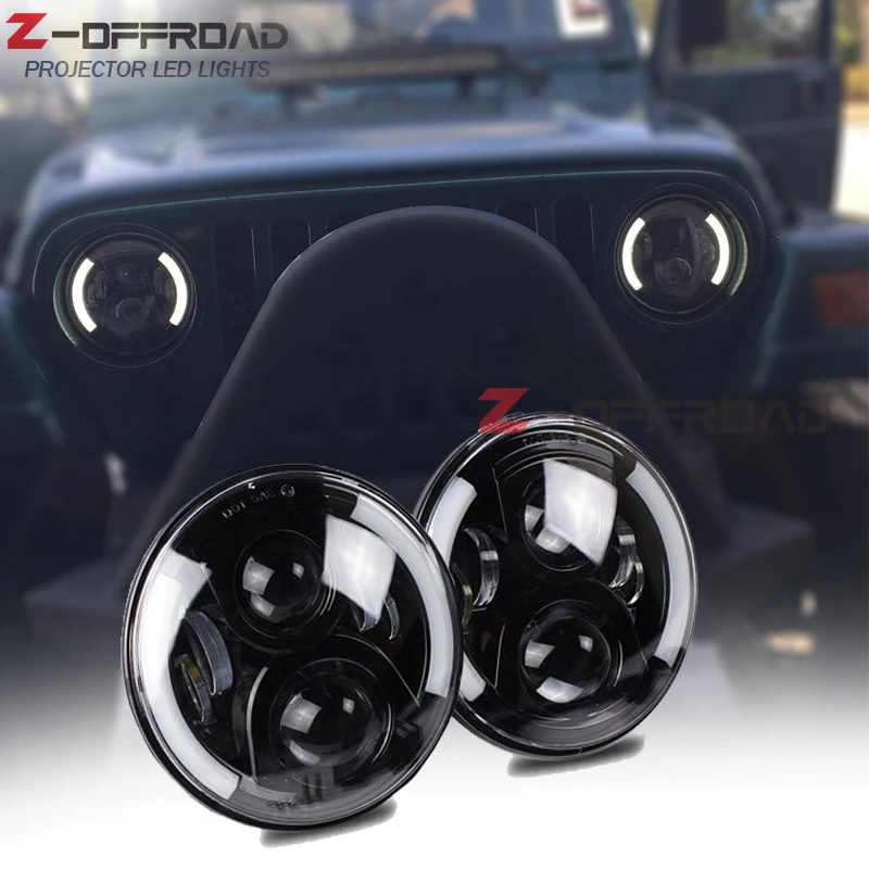 Для Jeep светодиодный головной светильник 7 &quotсветодиодный налобный фонарь с