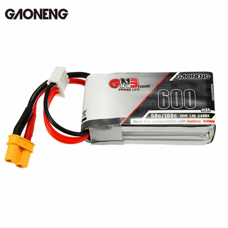 Оригинальный аккумулятор GAONENG GNB 7 4 в 600 мАч 2S 50C Lipo XT30 разъем для FPV гоночной камеры