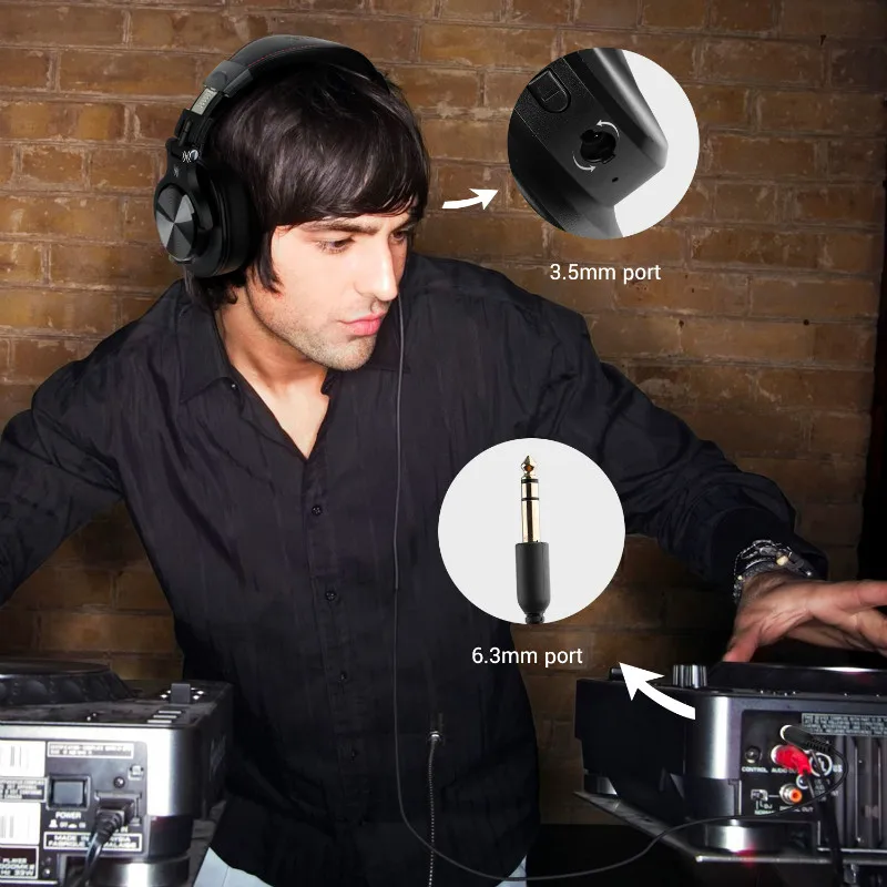 fio dj fone de ouvido sem fio com microfone