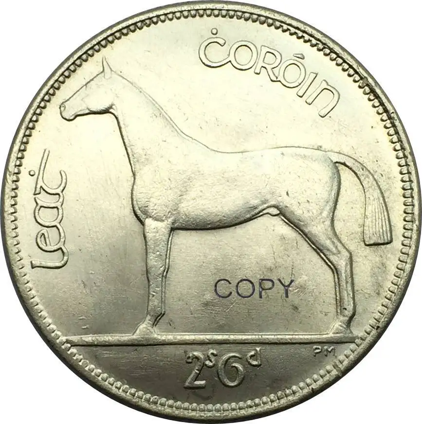 

Ireland Coins 1931 Saorstat Eireann Horse Value Percy Metcalfe 1/2 Crown Brass Silver Plated Copy Coin Choose Different Color