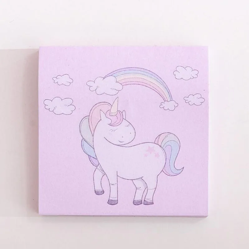 Kawaii Pink Unicorn Post His sticker Студенческая портативная записная книжка для офиса квадратное сообщение N Times стикер школьные принадлежности канцелярские принадлежности - Цвет: 1PC