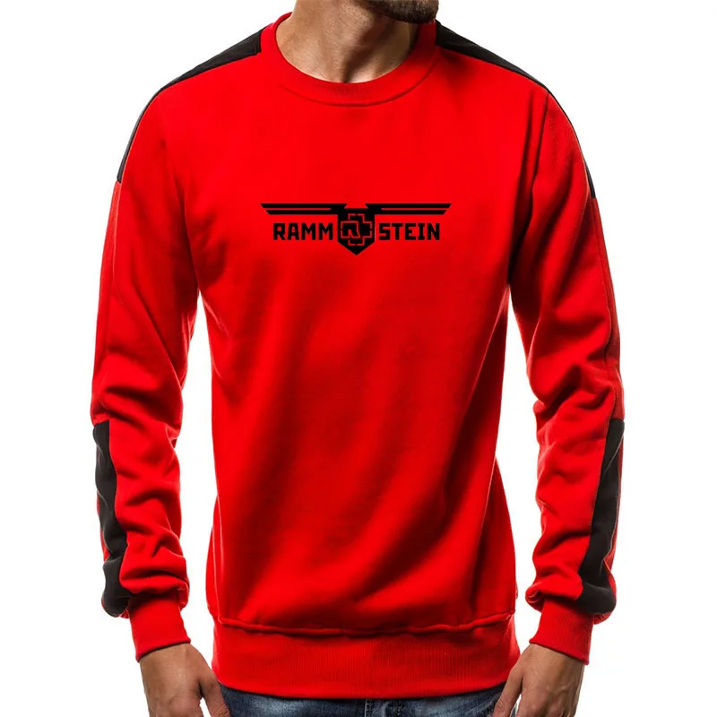 

RAMMSTEIN Logo Print Men Hoodie Warm Fleece Sweatshirt Fashion Arm Matching Color Personality Tops