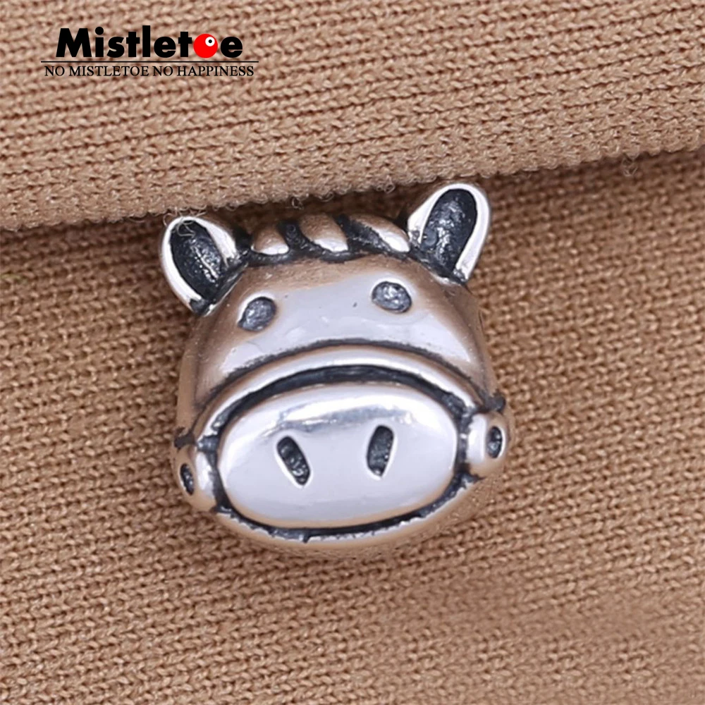 Authentic 925 Sterling Silver Animal Selamat pony Horse Charm Bead Fit Merek Gelang Perhiasan