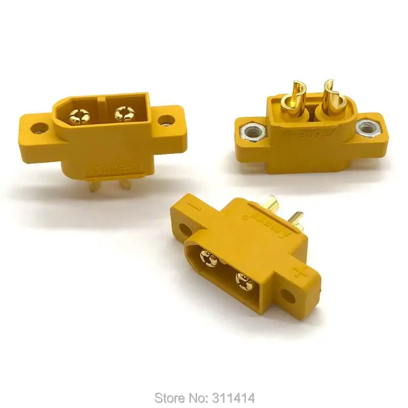

Yellow XT60E-M Mountable XT60 Male Plug Connector For RC Models Multicopter Fixed Board DIY Spare Part Remote Control Toy Parts