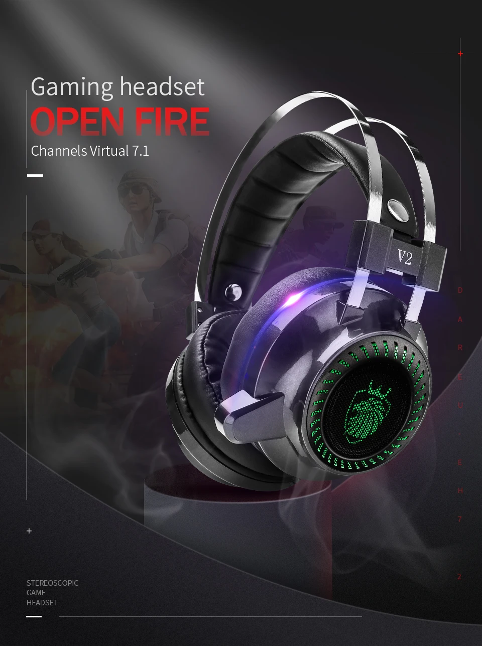 MagiftV2 Professional Gaming Headset Virtual 7.1 Channel USB Stereo Headphone With Mic Voice Control For Computer Gamer (1)