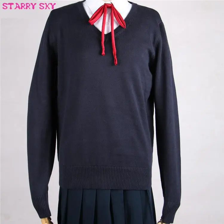 Японский кампус пуловер с длинными рукавами для мужчин и женщин Студенческая форма свитер вязаный Jk для девочек и мальчиков школьная одежда хлопок