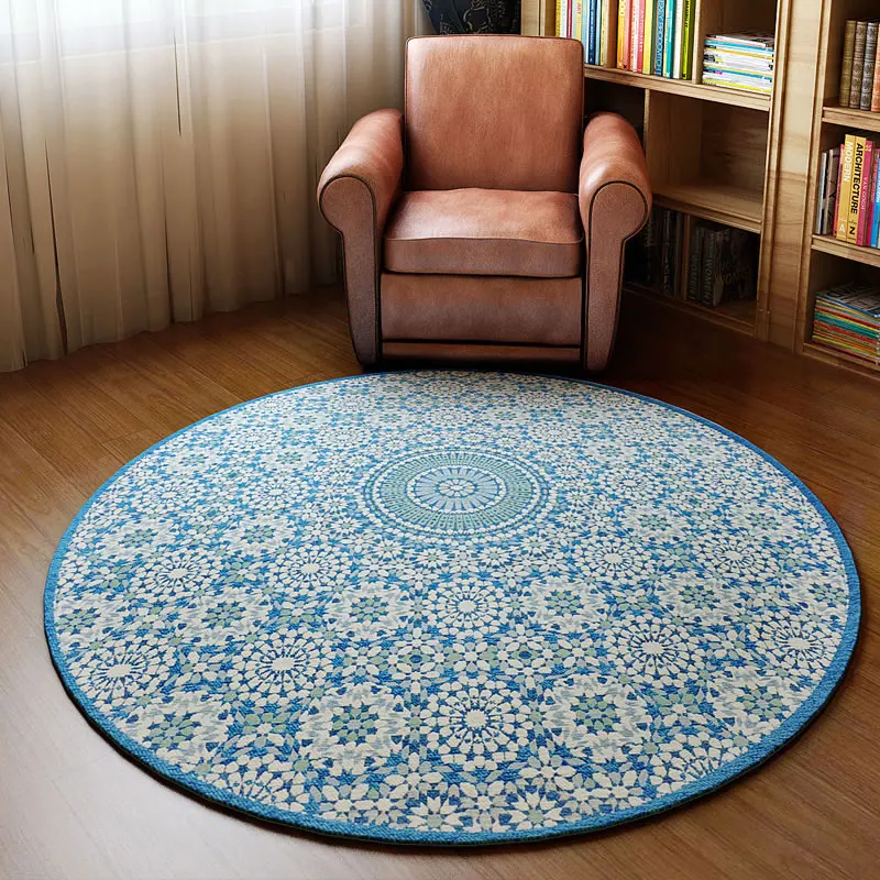 Round Carpet Study Computer Chair Carpet Anti-skid Mat Bedroom Bedside Stair Rug Sitting room Chair Hanging Basket North Europe.