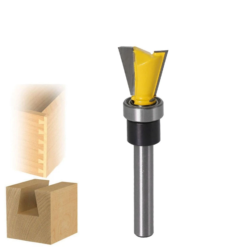 

1/4 Inch X 5/8 Inch Carbide Dovetail Joint Router Bit 10 Degree Woodworking Cutter With Bearing Wood Cutting Tool For Power To