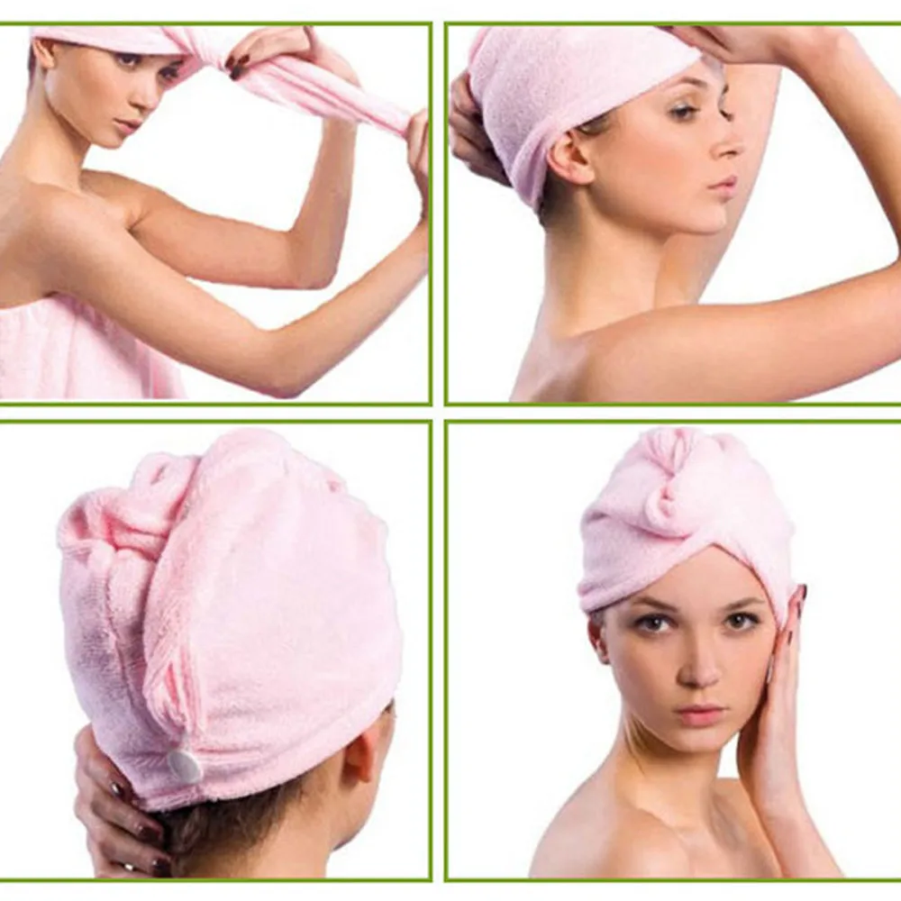 High quality Women Girl Lady's Magic Quick Dry Bath Hair Drying Towel Microfiber Hair Turban Quickly Dry Hair Hat Wrapped Towel