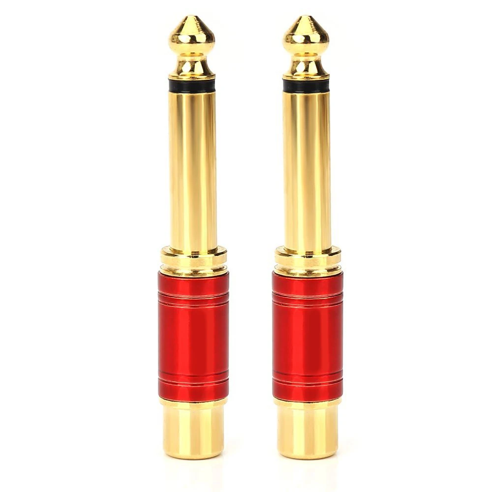 

6.35mm 1/4" TS Mono Jack Plug Male to RCA Female Socket Audio Stereo Interconnect Adapter Converter for Amplifier Speaker MP3