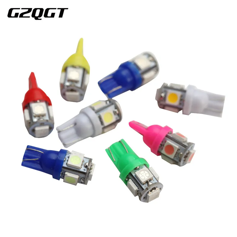 500x Белый красные, синие T10 W5W 5050 5SMD автомобиля светодиодная клиновидная лампа 168 194 192 DC 24 V лампочки номерного знака габаритный фонарь чтение купол лампы