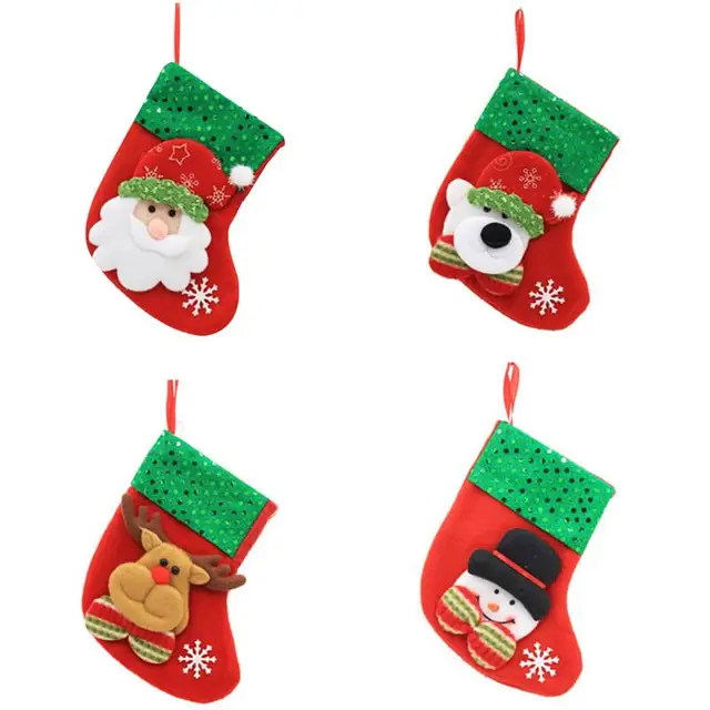 4pcs xmas stockings merry christmas decorations bags socks classic candy bag hanging ornamentsnowman elk - Xmas Stockings 4pcs xmas stockings merry christmas decorations bags socks classic candy bag hanging ornamentsnowman elk - Xmas Stockings