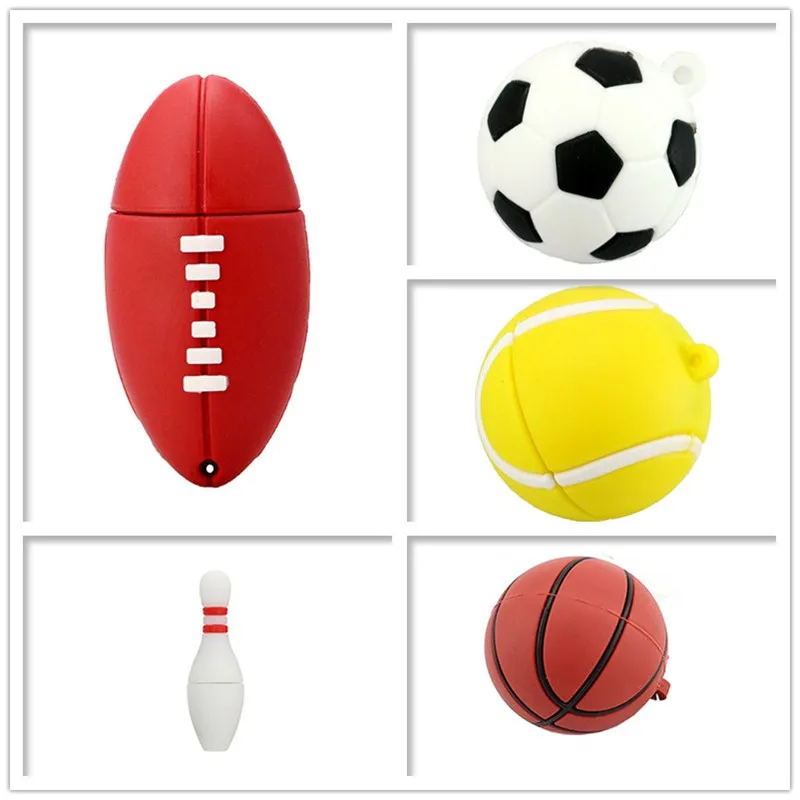 

USB stick pen drive cartoon football/basketball usb flash drive 4GB 8GB 16GB 32GB 64GB tennis/bowling memory stick pendrive cle