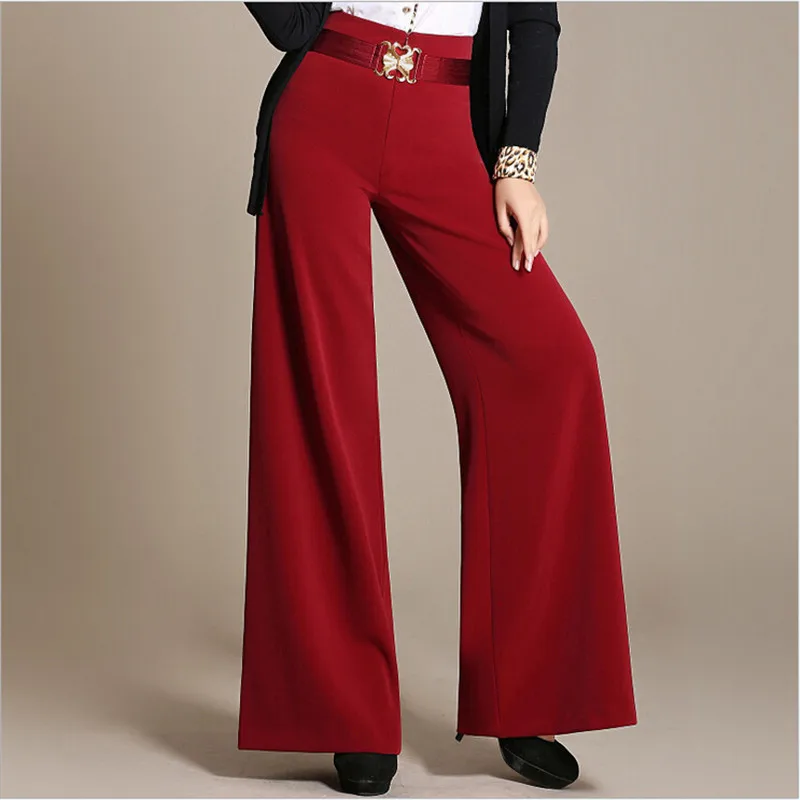 Высокое качество, большие размеры, широкие брюки, черные женские брюки, брюки с высокой талией, повседневные узкие брюки, женские брюки, A2150