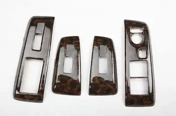 

For Honda City 2008-2012 4PCS Wood ABS Chrome Car Interior Door Window Lift Glass Switch Buttons Cover Molding Car Styling