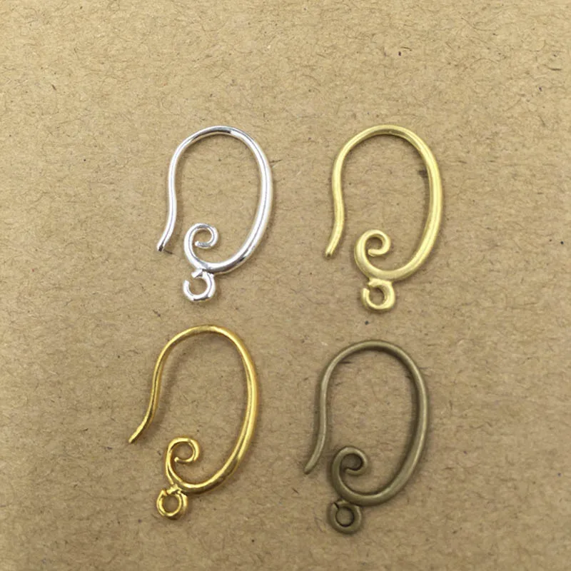 

20pcs 16x9/19x11mm Copper Wire Earring Hooks Clasp For Jewelry Making Gold Silver Color Earwire Finding DIY Accessories Supplier