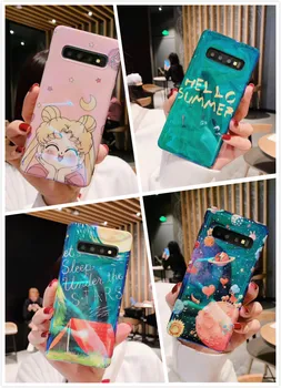 

10pcs/lot Korea Blue light Shine Glossy imd A8/A9 Phone Case TPU Cover For Samsung S9/S10/S8PLUS S7edge note9 Body back Shell