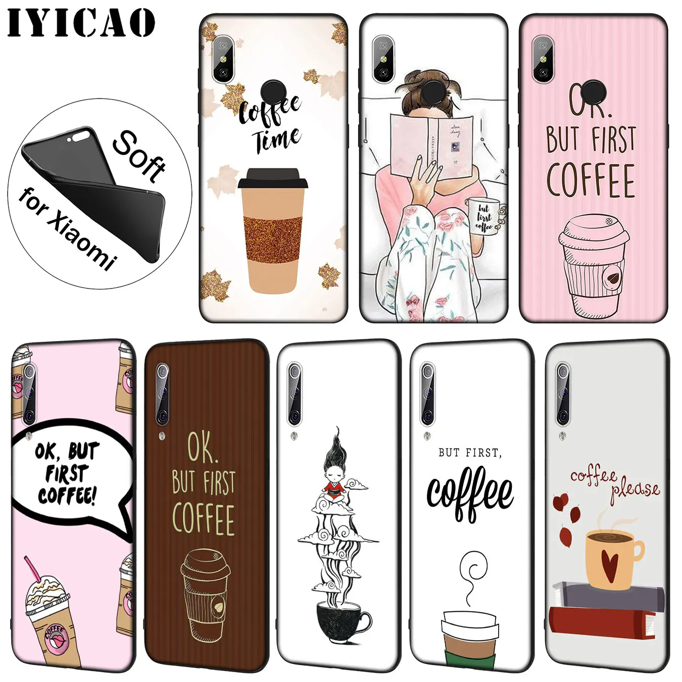 IYICAO ОК но сначала кофе книга Девушка Мягкий силиконовый чехол для телефона Xiaomi Mi 9