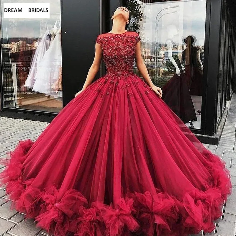 Элегантное бальное платье Vestido de festa бордовое длинное бальное платье Вечерние платья из тюля на заказ vestidos de 15 anos