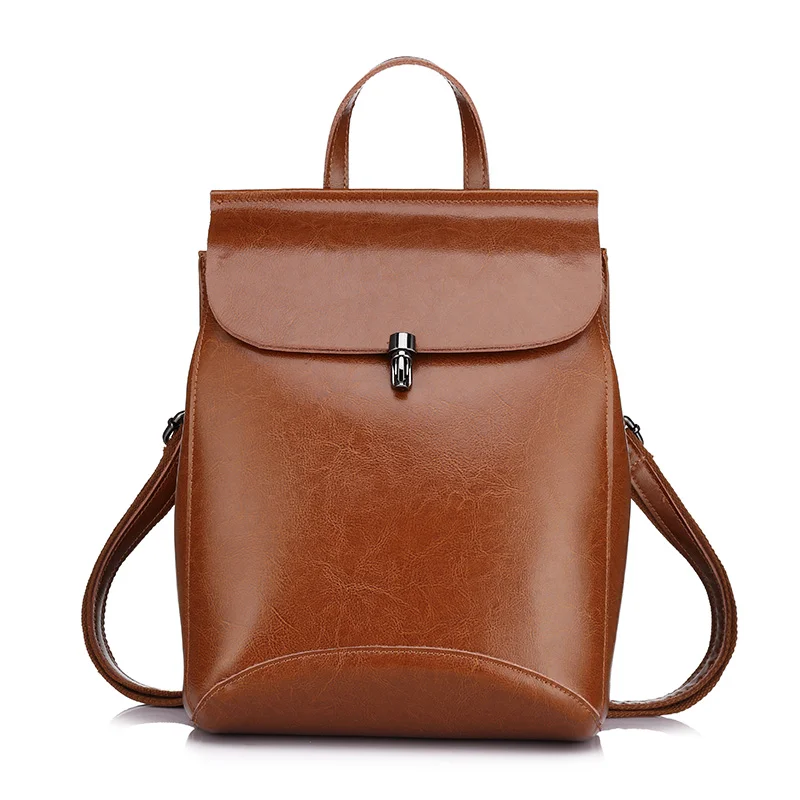 REALER модный женский рюкзак из высококачественной сплит-кожи, школьный рюкзаки для девочек подростков, винтажный молодежный рюкзак на ремне，а так же сумка как сумка через плечо для женщин - Цвет: Brown