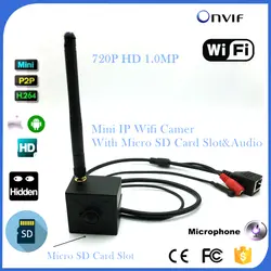 Высокое качество Беспроводной 720 P Wi-Fi P2P мини IP Камера Безопасности Cam Wi-Fi Крытый видеонаблюдения TF SD карты Камера внешний микрофон