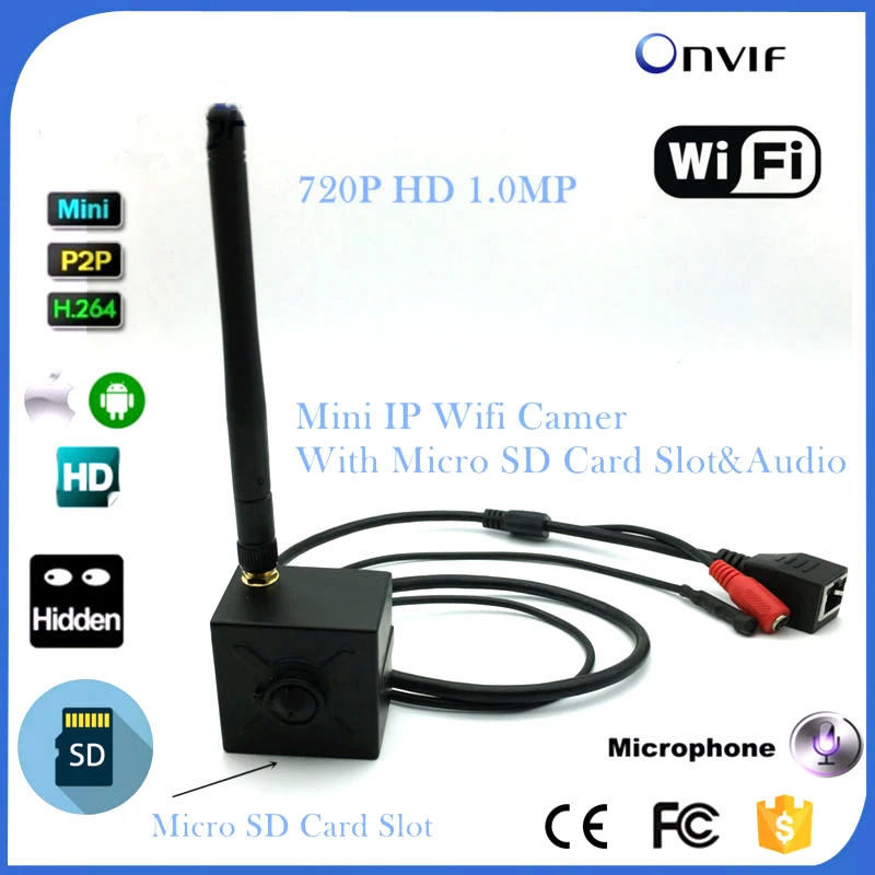 Беспроводная мини камера видеонаблюдения 720P Wi Fi P2P|720p wifi|sd card camerawifi p2p |