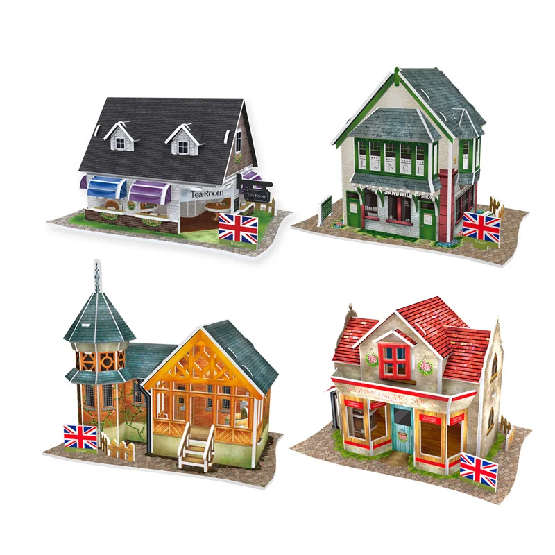 Consruction Model 3d Paper Puzzle British Flavor Construction Set Four Scene for Kids | Игрушки и хобби