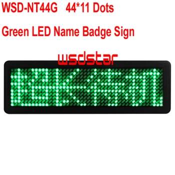 

WSD-NT44G Green led name badges led name tag programmable moving led message display led Business card Luminous badges