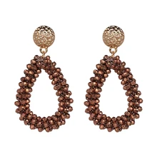 11 цветов, Новые блестящие серьги-капли с кристаллами, модные массивные ювелирные изделия, свадебные Висячие серьги для женщин