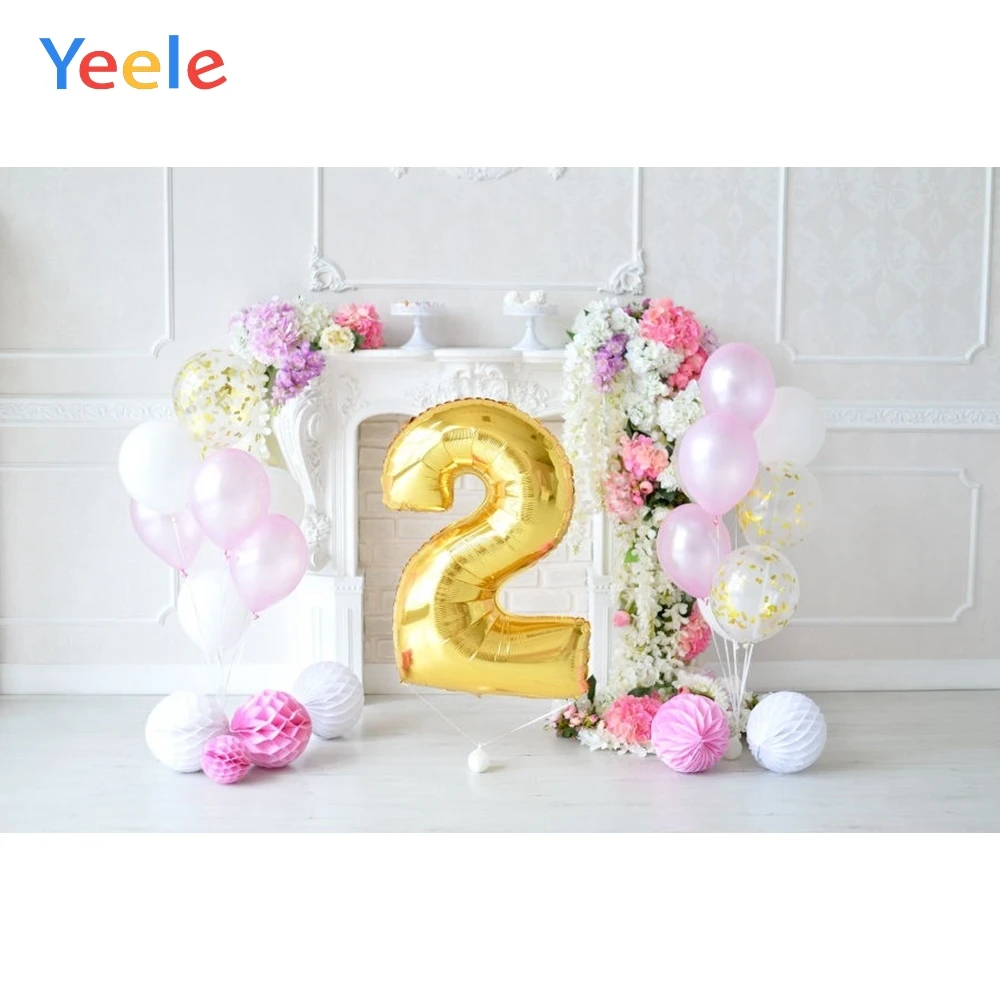 

Yeele 2 Year Birthday Scene Balloons Baby Party Personalized Photographic Backdrops Photography Backgrounds For Photo Studio