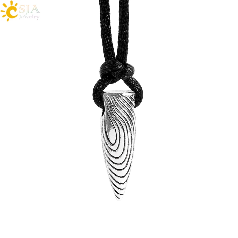 

CSJA Fashion Cool Bullet Necklaces Pendants for Mens Boyfriend Gift Rope Chain Wolf Warriors 2 Military Army Bullet Jewelry E830