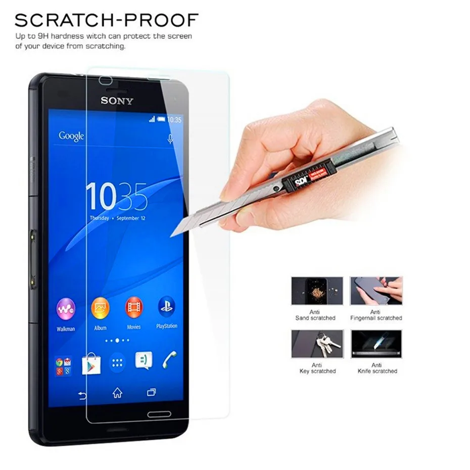 Ультратонкое защитное стекло 9H для Sony Xperia Z Z1 Z2 Z3 Z4 Z5 premium закаленное экрана SonyC3 C4 C5