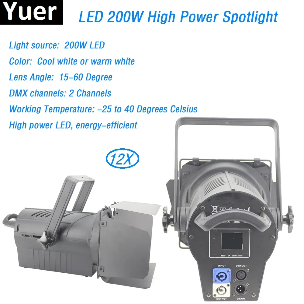 

12Pcs/Lot led spotlight 200w led Lamp Par LED 4-30M Optimal Projection Distance dmx 220W Power led par wash gobo light for stage