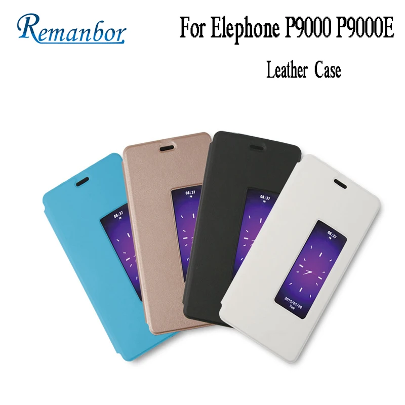 

Remanbor For Elephone P9000 P9000E P9000D PU Leather Case View Window Flip Cover for Elephone P9000 Cell Phone