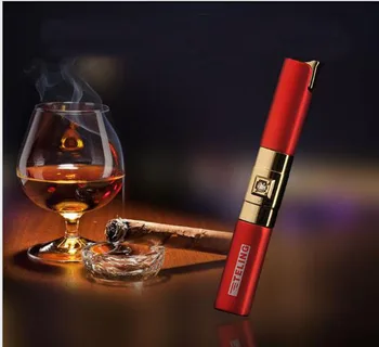 

Four color column Diamond Ladies slim strip cigarette gas lighter