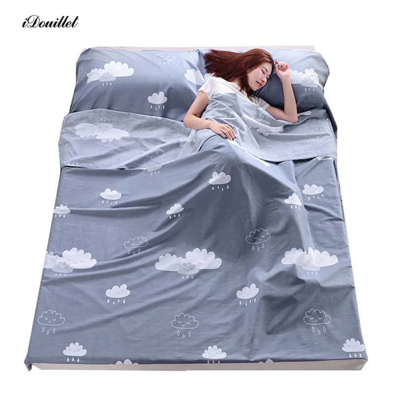 iDouillet Clouds Portable Travel Hotel Cotton Sleeping Bag Liner Anti
