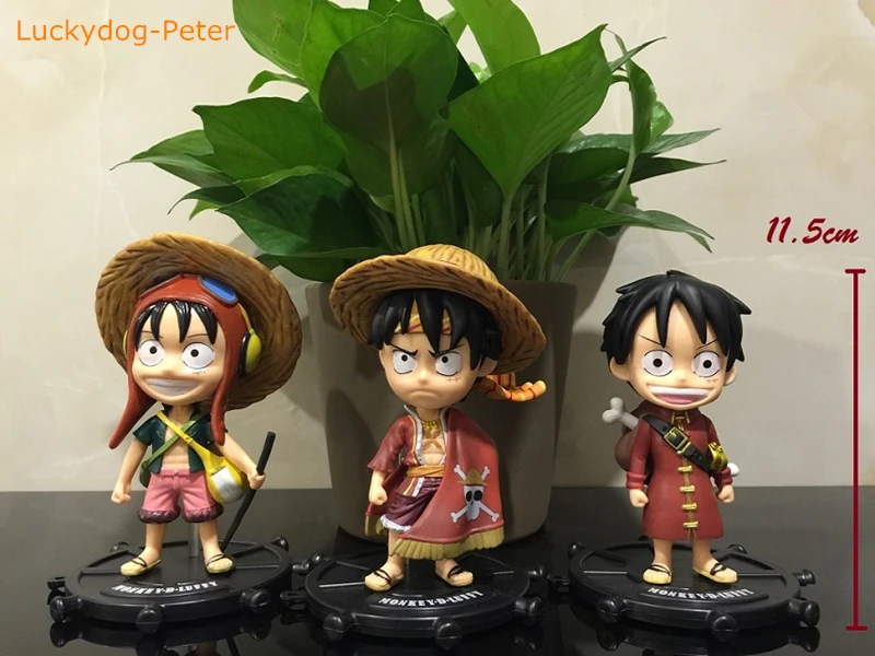 One Piece Luffy 74 Edition 3 pieces of Action Figures Monkey D Luffy