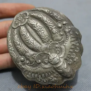 

Old Collect Tibet Miao Silver Butterfly Flower Statue Casket Jewel Jewellery Box
