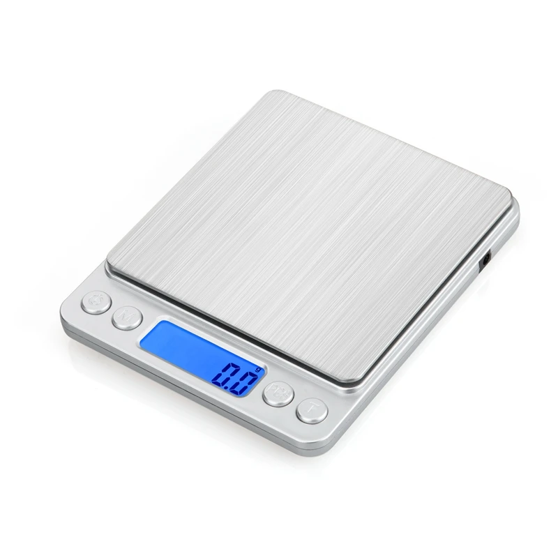 baratas 500g 0.01g Escala de Alta Precisão Jóias Food Diet Postal Cozinha Digital USB Poder De Pesagem Equilíbrio Escalas de Ouro USB 2 Bandejas