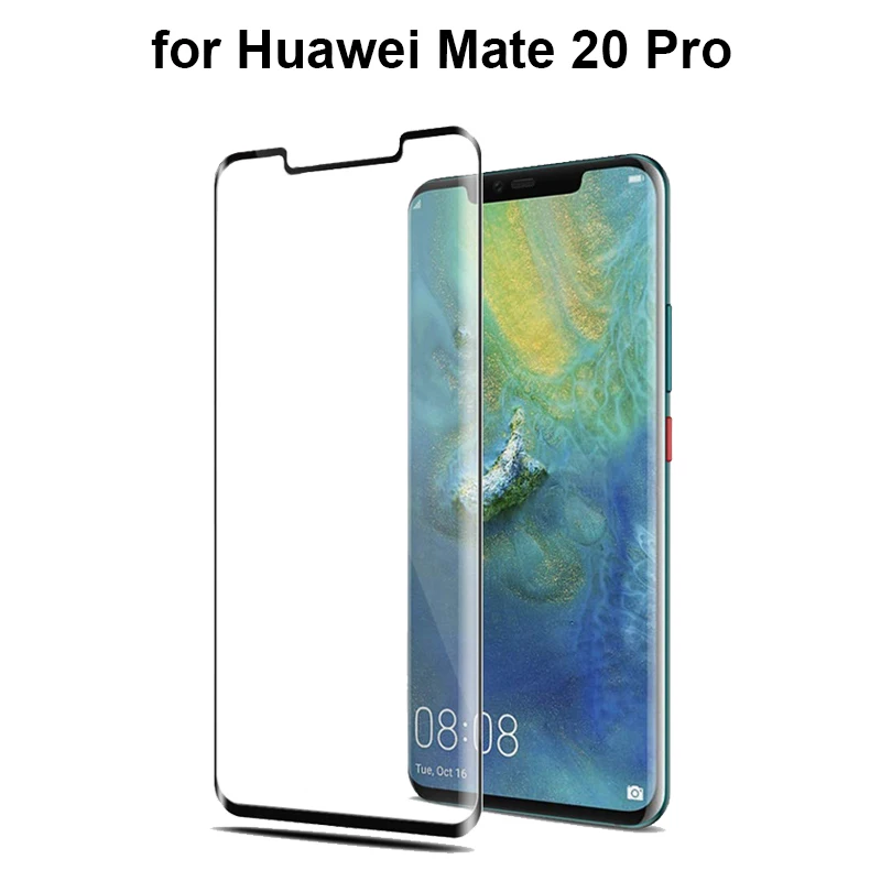 Полностью проклеенное закаленное стекло для huawei mate 20 Pro 9H HD клейкая Защитная пленка для экрана Ультра тонкая 5D Защитная пленка с закругленными краями - Цвет: Черный