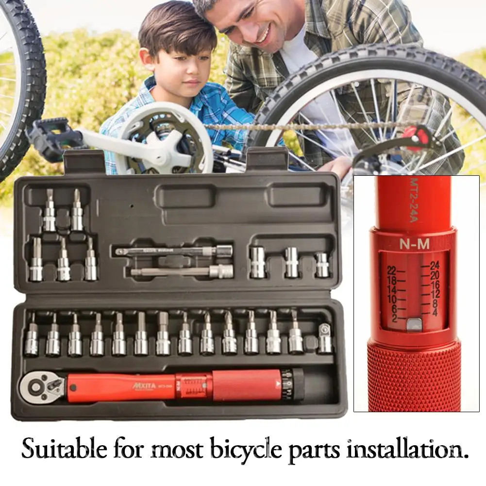 20/25 piezas de la bicicleta herramienta de acero ajustable llave Allen herramienta clave hembra Kit 2-24NM reparación herramientas de alta calidad - 5