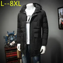 8XL 10XL мужская зимняя куртка высокого качества холодное зимнее пальто Мужская Новая Модная парка Повседневная С Капюшоном Длинная хлопковая стеганая толстая верхняя одежда