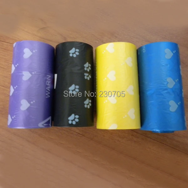10 рулонов/lot Симпатичные разложению отходов ПЭТ Корма сумка с печатью Doggy bag