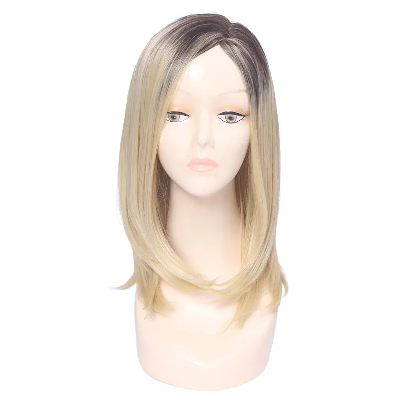 L-email парик новое поступление женские парики Смешанные цвета 50 см/19,68 дюймов прямые термостойкие синтетические волосы Perucas Косплей парик