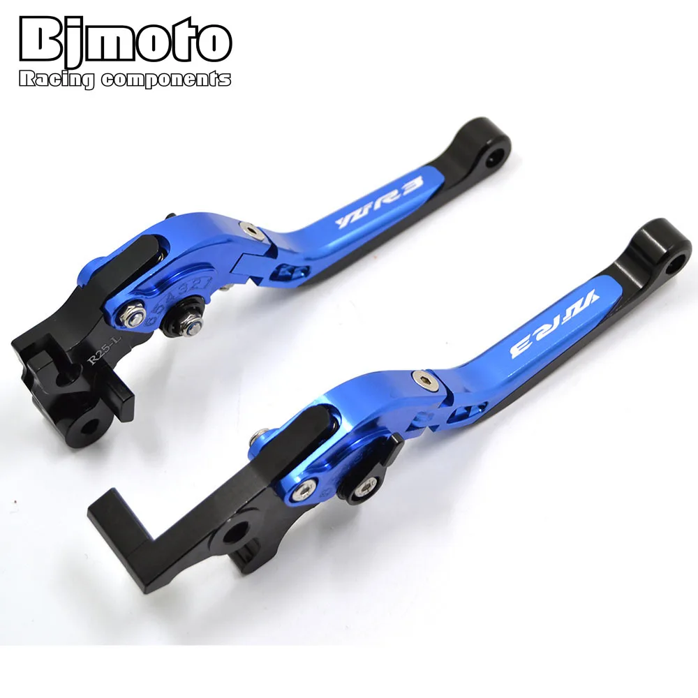 

Bjmoto Motorbike yzf r25 CNC Foldable Extendable Clutch Brake Levers For Yamaha Yzf R3 2015-2018 YZF-R3 ABS 2017-2018 YZFR3 Logo