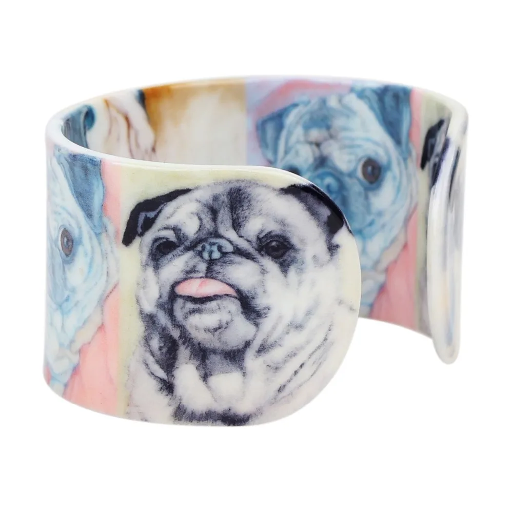 Пластиковые браслеты с собакой Bonsny из мультфильма Bulldog индийские модные
