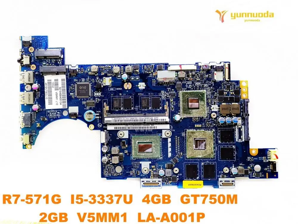 الأصلي لشركة أيسر R7-571G اللوحة المحمول R7-571G I5-3337U 4 GB GT750M 2 GB V5MM1 LA-A001P اختبار جيد شحن مجاني