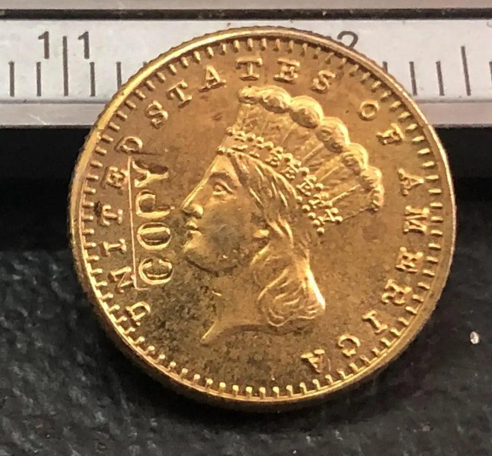 

1863 INDIAN PRINCESS $1 GOLD DOLLAR